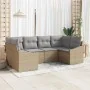 Juego de Sofá de Jardín de 6 Piezas con Cojines Ratán Poli Beige by , Outdoor sofas - Ref: Foro24-3346860, Price: 397,16 €, D...