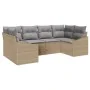 Juego de Sofá de Jardín de 6 Piezas con Cojines Ratán Poli Beige by , Outdoor sofas - Ref: Foro24-3346860, Price: 397,16 €, D...