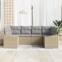 Juego de Sofá de Jardín de 6 Piezas con Cojines Ratán Poli Beige by , Outdoor sofas - Ref: Foro24-3346860, Price: 397,16 €, D...