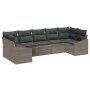Set de sofá de jardín de 7 piezas con cojines Gris Poliratán | Foro24.es | Tu tienda online para hogar, jardín y más Foro24.es