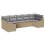 Juego de Sofá de Jardín de 7 Piezas con Cojines Beige Poli Ratán von , Outdoor-Sofas - Ref: Foro24-3346870, Preis: 478,74 €, ...