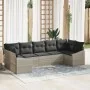 Conjunto de Sofá de Jardín de 7 Piezas con Cojines Gris Claro Ratán Sintético | Foro24.es | Tu tienda online para hogar, jardín y más Foro24.es