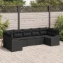 Juego de Sofá de Jardín de 7 Piezas con Cojines Negro Poliratán by , Outdoor sofas - Ref: Foro24-3346873, Price: 495,46 €, Di...