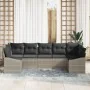 Conjunto de Sofá de Jardín de 7 Piezas con Cojines Gris Claro Ratán Sintético | Foro24.es | Tu tienda online para hogar, jardín y más Foro24.es