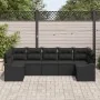 Juego de Sofá de Jardín de 7 Piezas con Cojines Negro Poliratán by , Outdoor sofas - Ref: Foro24-3346873, Price: 495,46 €, Di...