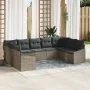 Juego de Sofá de Jardín de 9 Piezas con Cojines Gris Ratán | Foro24.es | Tu tienda online para hogar, jardín y más Foro24.es