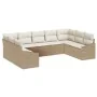 Conjunto de Sofás de Jardín de 9 Piezas con Cojines Beige Poliratán | Foro24.es | Tu tienda online para hogar, jardín y más Foro24.es