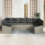 Conjunto de Sofá de Jardín de 9 piezas con Cojines Ratán Poliéster Gris Claro by , Outdoor sofas - Ref: Foro24-3346882, Price...