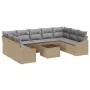 Set de Sofá de Jardín de 10 Piezas con Cojines Ratán Sintético Beige von , Outdoor-Sofas - Ref: Foro24-3346890, Preis: 614,41...