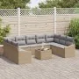 Set de Sofá de Jardín de 10 Piezas con Cojines Ratán Sintético Beige von , Outdoor-Sofas - Ref: Foro24-3346890, Preis: 614,41...