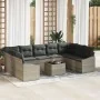 Conjunto de Sofás de Jardín de 10 Piezas con Cojines Gris Ratán Polietileno | Foro24.es | Tu tienda online para hogar, jardín y más Foro24.es