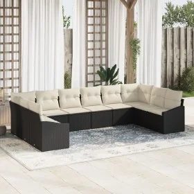 Conjunto de sofá de jardín de 10 piezas con