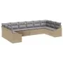 Conjunto de Sofá de Jardín de 10 Piezas con Cojines Beige Ratán Poliéster von , Outdoor-Sofas - Ref: Foro24-3346900, Preis: 6...