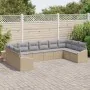 Conjunto de Sofá de Jardín de 10 Piezas con Cojines Beige Ratán Poliéster von , Outdoor-Sofas - Ref: Foro24-3346900, Preis: 6...