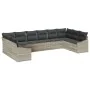 Conjunto de Sofá de Jardín de 10 Piezas con Almohadas Gris Claro Poliratán | Foro24.es | Tu tienda online para hogar, jardín y más Foro24.es