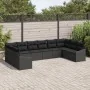 Juego de Sofá de Jardín de 10 Piezas con Cojines Ratán Poli Negro | Foro24.es | Tu tienda online para hogar, jardín y más Foro24.es
