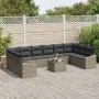 Juego de Sofá de Jardín de 10 Piezas con Cojines Ratán Poliratán Negro | Foro24.es | Tu tienda online para hogar, jardín y más Foro24.es