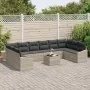 Conjunto de Sofá de Jardín de 11 Piezas con Cojines Gris Poliratán | Foro24.es | Tu tienda online para hogar, jardín y más Foro24.es