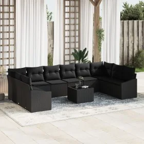 Juego de Sofá de Jardín de 11 Piezas con Cojines de Ratán de Polietileno Beige by , Outdoor sofas - Ref: Foro24-3346913, Pric...