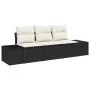 Juego de Sofás de Jardín de 3 Piezas con Cojines Ratán Poliéster Negro by , Outdoor sofas - Ref: Foro24-3346917, Price: 230,5...