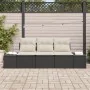 Juego de Sofás de Jardín de 3 Piezas con Cojines Ratán Poliéster Negro by , Outdoor sofas - Ref: Foro24-3346917, Price: 230,5...