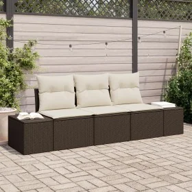 Set de Sofá de Jardín de 3 Piezas con Cojines