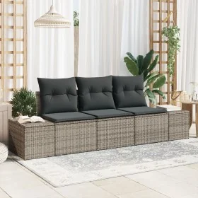 Juego de Sofás de Jardín de 3 Piezas con Cojines Gris de Ratán Sintético von , Outdoor-Sofas - Ref: Foro24-3346919, Preis: 23...