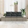 Juego de Sofás de Jardín de 3 Piezas con Cojines Gris de Ratán Sintético von , Outdoor-Sofas - Ref: Foro24-3346919, Preis: 23...