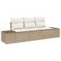 Juego de Sofá de Jardín de 3 Piezas con Cojines Beige Ratán Poliéster by , Outdoor sofas - Ref: Foro24-3346921, Price: 246,56...