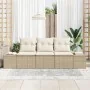 Juego de Sofá de Jardín de 3 Piezas con Cojines Beige Ratán Poliéster by , Outdoor sofas - Ref: Foro24-3346921, Price: 246,56...