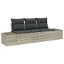 Juego de Sofás de Jardín de 3 Piezas con Cojines Gris Claro Poliratán by , Outdoor sofas - Ref: Foro24-3346922, Price: 248,09...