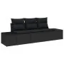 Juego de Sofá de Jardín de 3 Piezas con Cojines Negros de Poliratán by , Outdoor sofas - Ref: Foro24-3346923, Price: 234,50 €...
