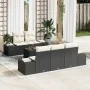 Juego de Sofá de Jardín de 6 Piezas con Cojines Negro Poliratán by , Outdoor sofas - Ref: Foro24-3346937, Price: 458,46 €, Di...