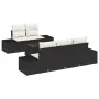 Juego de Sofá de Jardín de 6 Piezas con Cojines Negro Poliratán by , Outdoor sofas - Ref: Foro24-3346937, Price: 458,46 €, Di...
