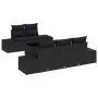 Juego de Sofás de Jardín de 6 Piezas con Cojines Negro Ratán Sintético von , Outdoor-Sofas - Ref: Foro24-3346943, Preis: 469,...