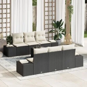 Juego de Sofá de Jardín de 7 Piezas con Cojines Negros de Poliratán von , Outdoor-Sofas - Ref: Foro24-3346947, Preis: 515,28 ...