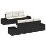 Juego de Sofá de Jardín de 7 Piezas con Cojines Negros de Poliratán von , Outdoor-Sofas - Ref: Foro24-3346947, Preis: 515,28 ...