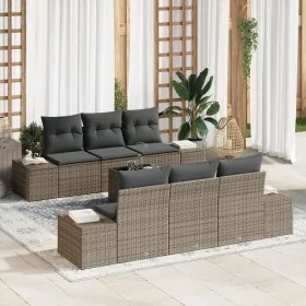 Juego de Sofá para Jardín de 7 Piezas con Cojines Gris Poliratán by , Outdoor sofas - Ref: Foro24-3346949, Price: 509,16 €, D...