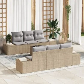Set de sofá de jardín de 7 piezas con cojines