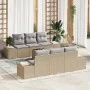 Set de sofá de jardín de 7 piezas con cojines Beige Ratán de poliéster | Foro24.es | Tu tienda online para hogar, jardín y más Foro24.es