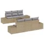 Set de sofá de jardín de 7 piezas con cojines Beige Ratán de poliéster | Foro24.es | Tu tienda online para hogar, jardín y más Foro24.es