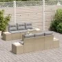 Set de sofá de jardín de 7 piezas con cojines Beige Ratán de poliéster | Foro24.es | Tu tienda online para hogar, jardín y más Foro24.es