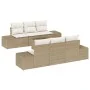 Juego de Sofá de Jardín de 7 Piezas con Cojines Beige Poliratán by , Outdoor sofas - Ref: Foro24-3346951, Price: 540,77 €, Di...