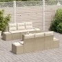 Juego de Sofá de Jardín de 7 Piezas con Cojines Beige Poliratán by , Outdoor sofas - Ref: Foro24-3346951, Price: 540,77 €, Di...