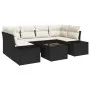 Conjunto de Sofás de Jardín de 7 Piezas con Cojines Negro Poliratán by , Outdoor sofas - Ref: Foro24-3346957, Price: 468,19 €...