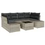 Sofá de Jardín de 7 Piezas con Cojines Gris Claro Ratán Sintético de , Sofás de exterior - Ref: Foro24-3346962, Precio: 512,8...