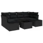 Conjunto de Sofás de Jardín de 7 Piezas con Cojines Negros de Ratán Poliéster by , Outdoor sofas - Ref: Foro24-3346963, Price...