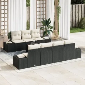 Conjunto de Sofás para Jardín de 8 Piezas con Cojines Negro Ratán Sintético de , Sofás de exterior - Ref: Foro24-3346967, Pre...