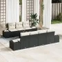Conjunto de Sofás para Jardín de 8 Piezas con Cojines Negro Ratán Sintético de , Sofás de exterior - Ref: Foro24-3346967, Pre...