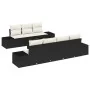 Conjunto de Sofás para Jardín de 8 Piezas con Cojines Negro Ratán Sintético de , Sofás de exterior - Ref: Foro24-3346967, Pre...